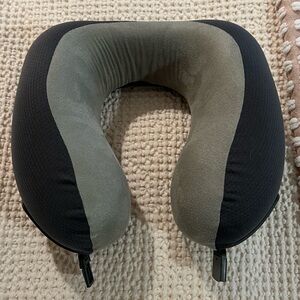 Memory Foam Travel Neck Pillow in Gray and Black
